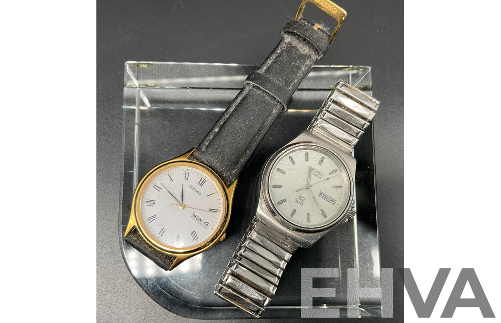 Vintage SEIKO Classic Watches 7N43-BA90 & 8123-7500 - Lot of 2