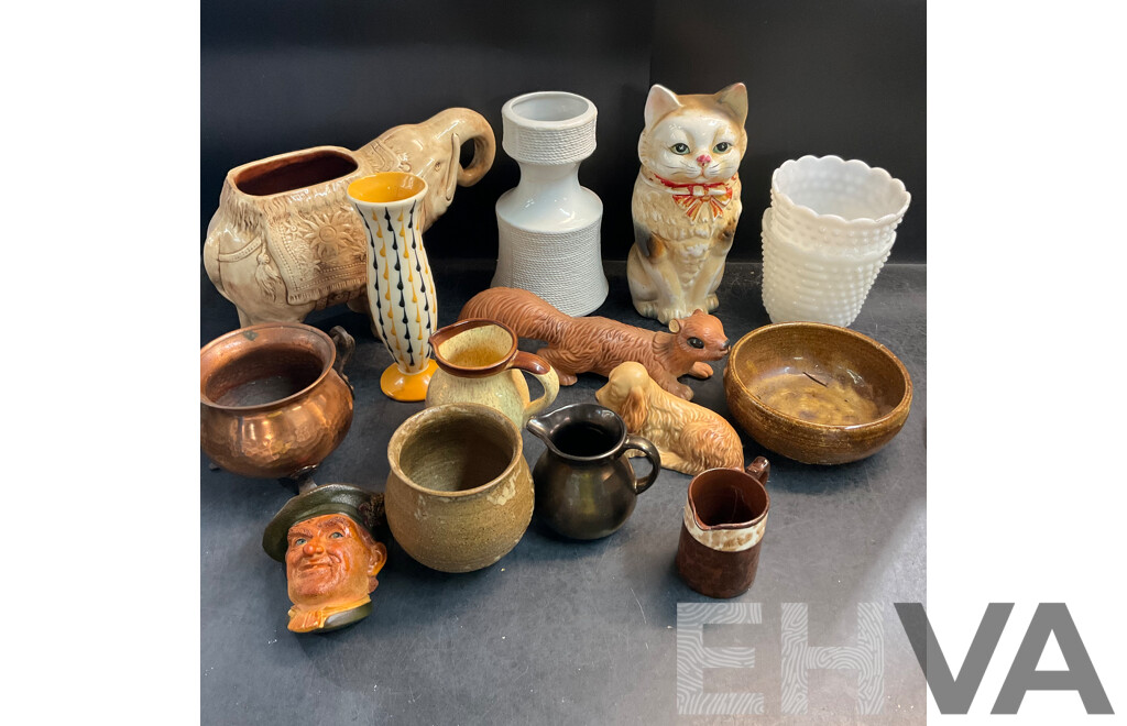 Assorted House Decorative Pots & Jugs and Animal Figurines