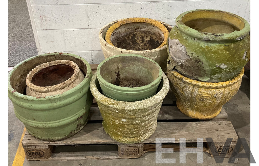 Outdoor Garden Pots - Lot of 8