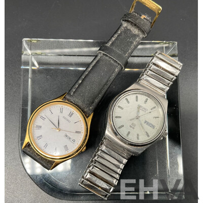 Vintage SEIKO Classic Watches 7N43-BA90 & 8123-7500 - Lot of 2