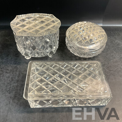 Large Vintage Collection of Various Crystalware and Glassware Included Julia, Bohem Hand Lead Cut Crystal