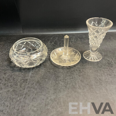 Large Vintage Collection of Various Crystalware and Glassware Included Julia, Bohem Hand Lead Cut Crystal