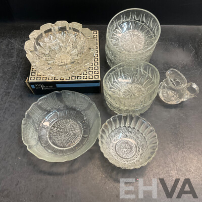 Large Vintage Collection of Various Crystalware and Glassware Included Julia, Bohem Hand Lead Cut Crystal