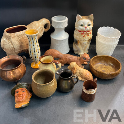 Assorted House Decorative Pots & Jugs and Animal Figurines