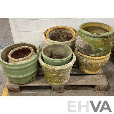 Outdoor Garden Pots - Lot of 8