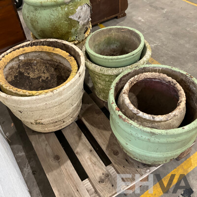 Outdoor Garden Pots - Lot of 8