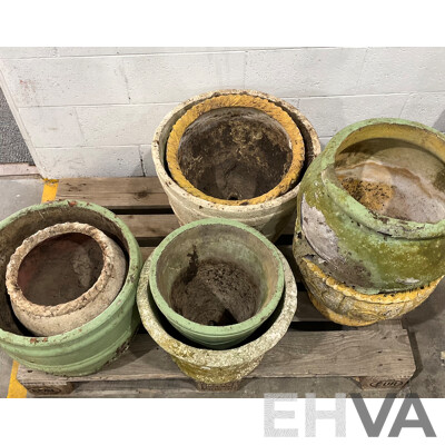 Outdoor Garden Pots - Lot of 8