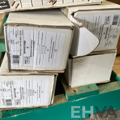 9 X Wooden Crates & 1 Box of 300 X 600 Mm White Tiles & 4 Boxes Porcelain Stoneware