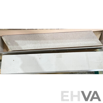 9 X Wooden Crates & 1 Box of 300 X 600 Mm White Tiles & 4 Boxes Porcelain Stoneware