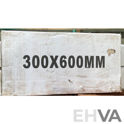 9 X Wooden Crates & 1 Box of 300 X 600 Mm White Tiles & 4 Boxes Porcelain Stoneware