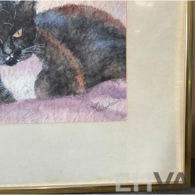 2 X Framed Cat Art Painting