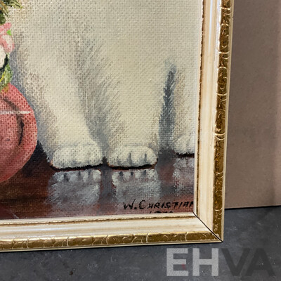 2 X Framed Cat Art Painting