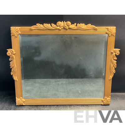 Wall Hanging Mirror with Golden Wood Frame