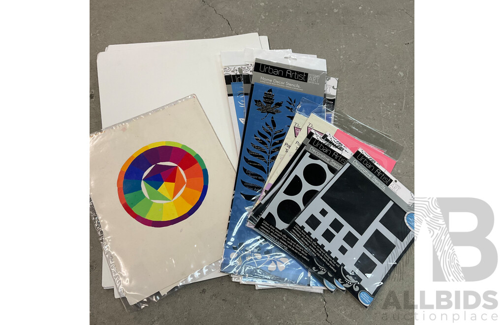 Pallet of Acrylic Paint, Pens, Brushes, Tools, Accessories, and Paper