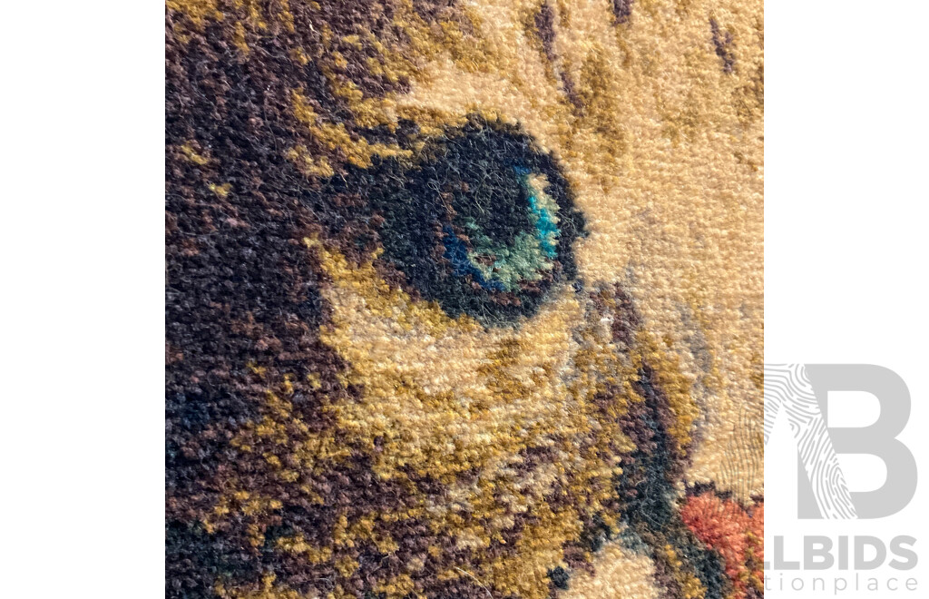 Vintage Carpets of Worth Leopard Wall Hanging Picture Rug