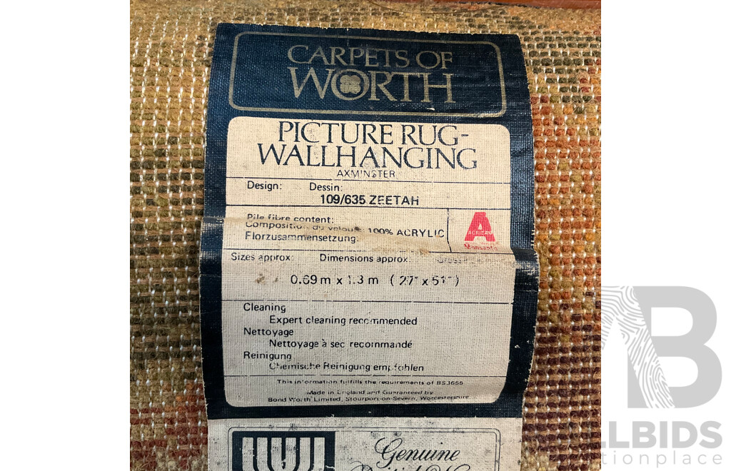 Vintage Carpets of Worth Leopard Wall Hanging Picture Rug