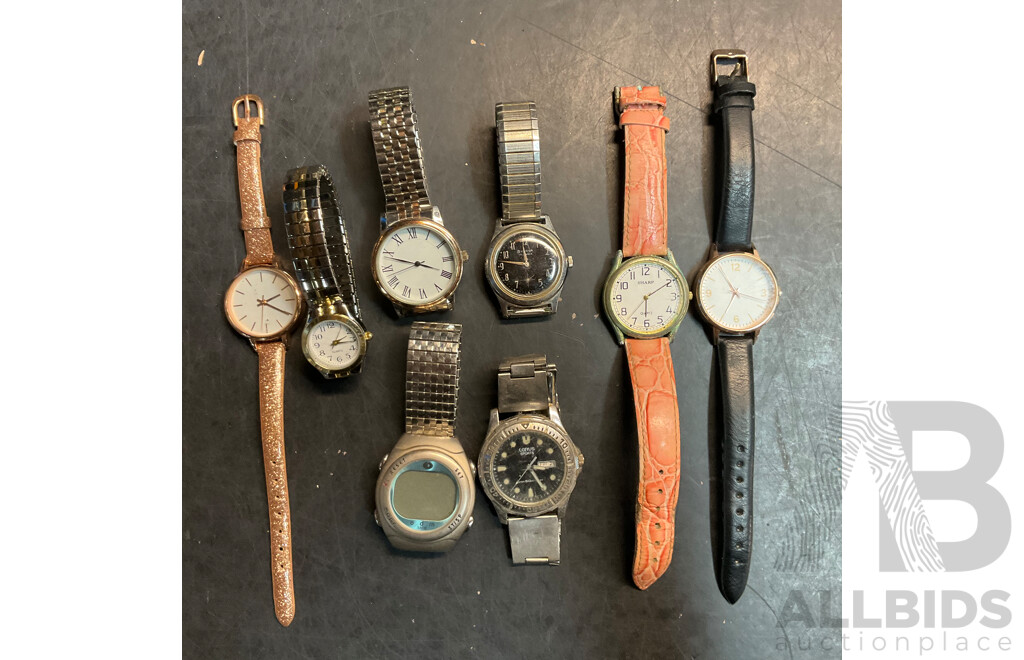 Assorted of Watches Included BULOVA ,Corus Sports , ANKO & More - Lot of 8