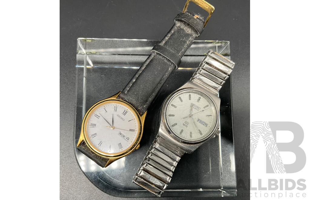 Vintage SEIKO Classic Watches 7N43-BA90 & 8123-7500 - Lot of 2