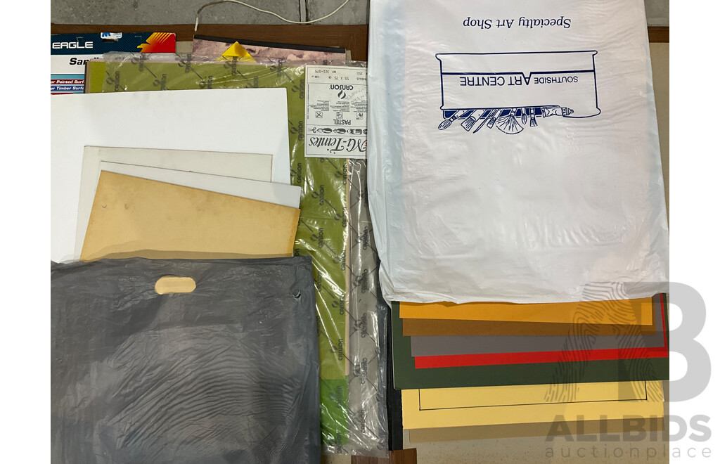 Assorted Empty Frames, Used Canavas, Boards and Papers