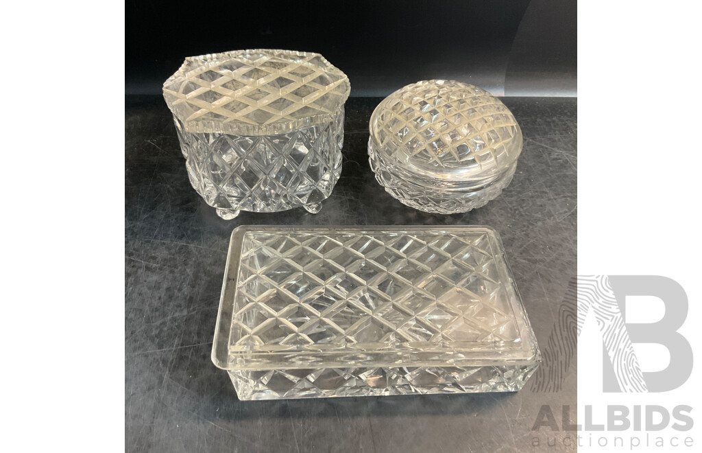 Large Vintage Collection of Various Crystalware and Glassware Included Julia, Bohem Hand Lead Cut Crystal