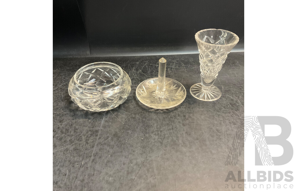 Large Vintage Collection of Various Crystalware and Glassware Included Julia, Bohem Hand Lead Cut Crystal