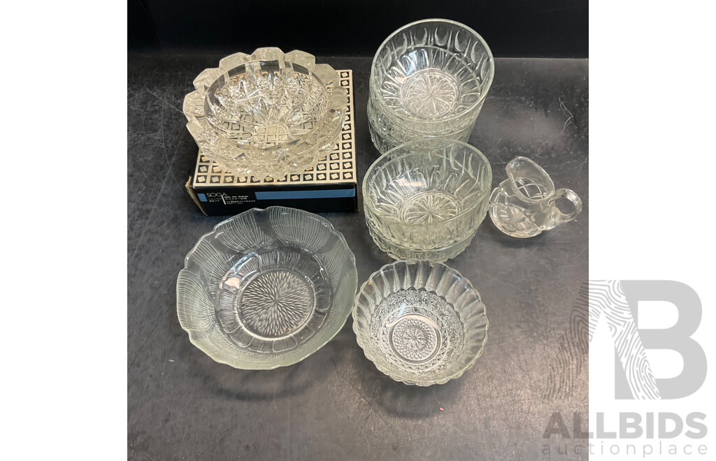 Large Vintage Collection of Various Crystalware and Glassware Included Julia, Bohem Hand Lead Cut Crystal