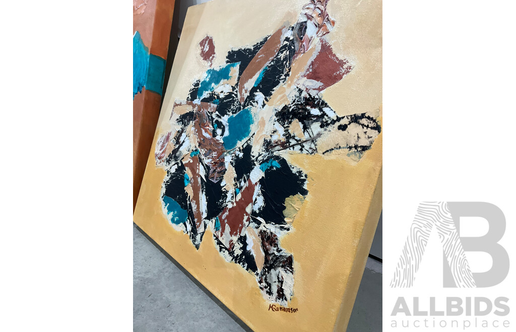 Marilyn Robertson Abstract Paintings - Mixed Media on Board, Canvas and Paper - Lot of 28
