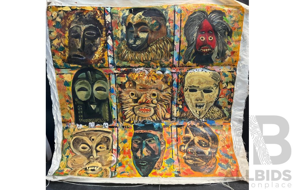 11 Rolls of Paintings on Canvas by M. Robertson