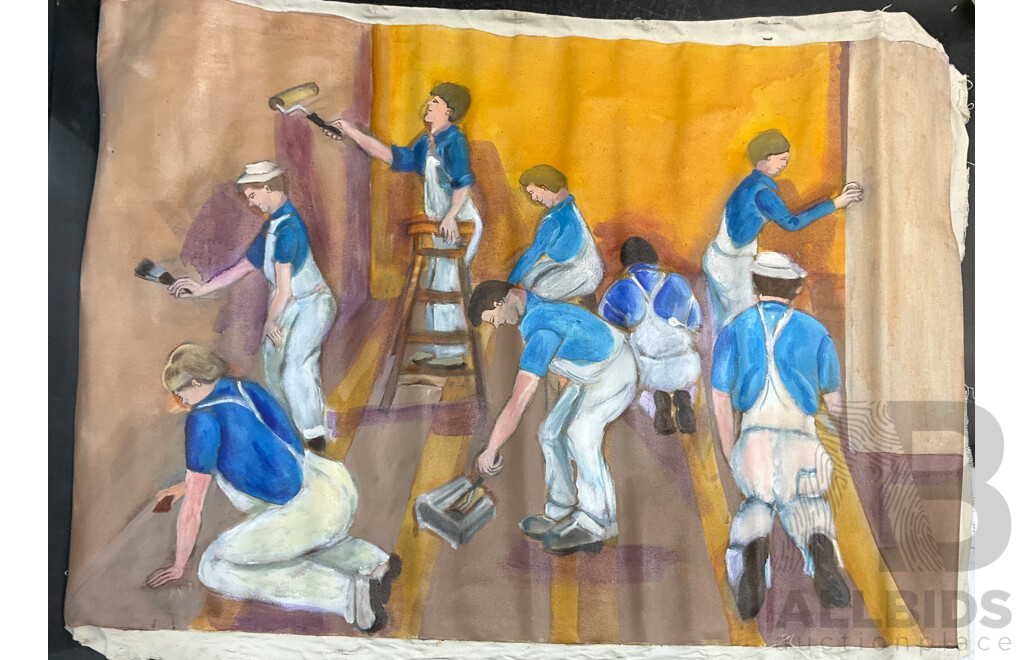 11 Rolls of Paintings on Canvas by M. Robertson