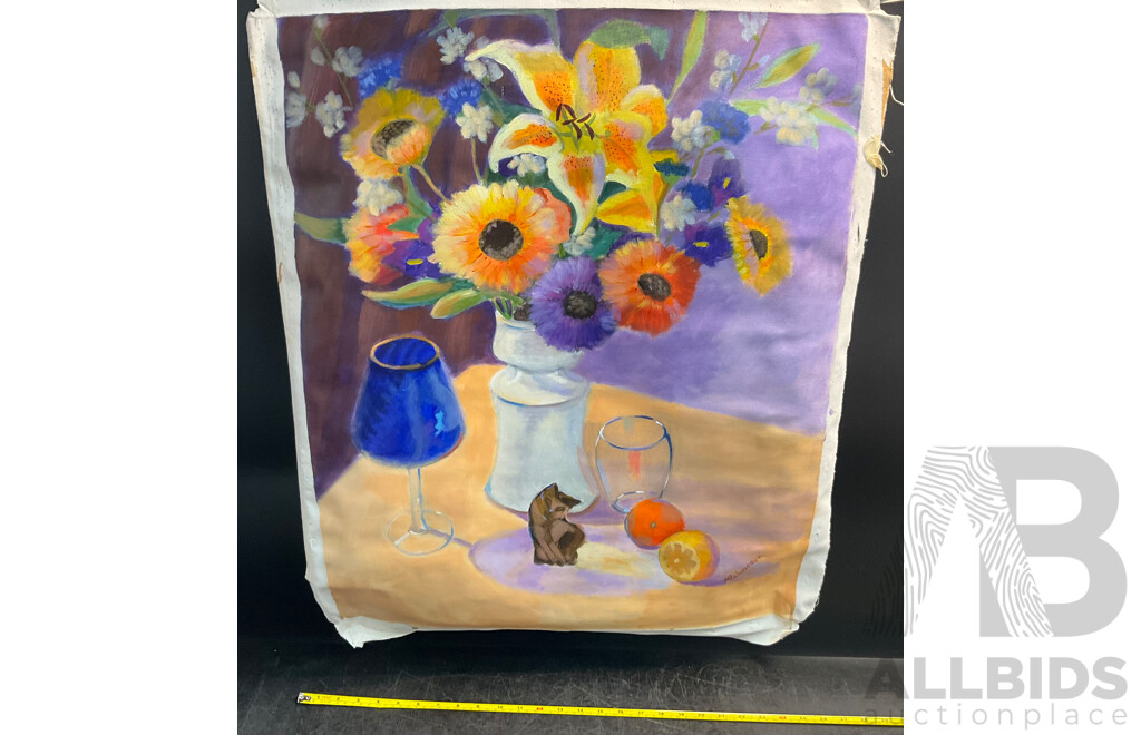 11 Rolls of Paintings on Canvas by M. Robertson