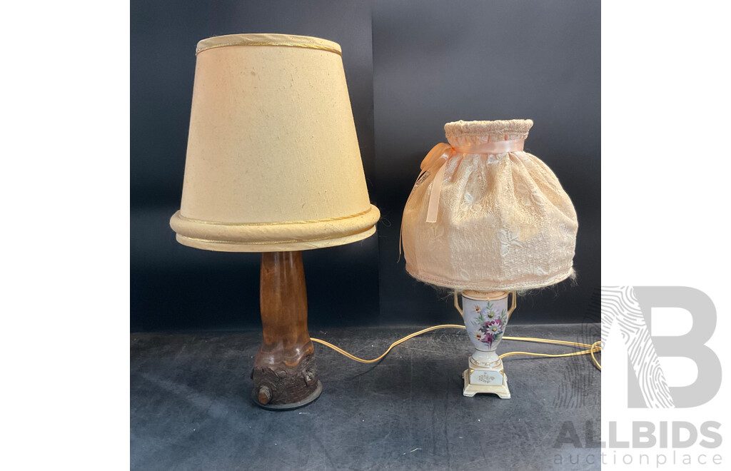 Vintage Table Lamps & Floor Lamp - Lot of 3