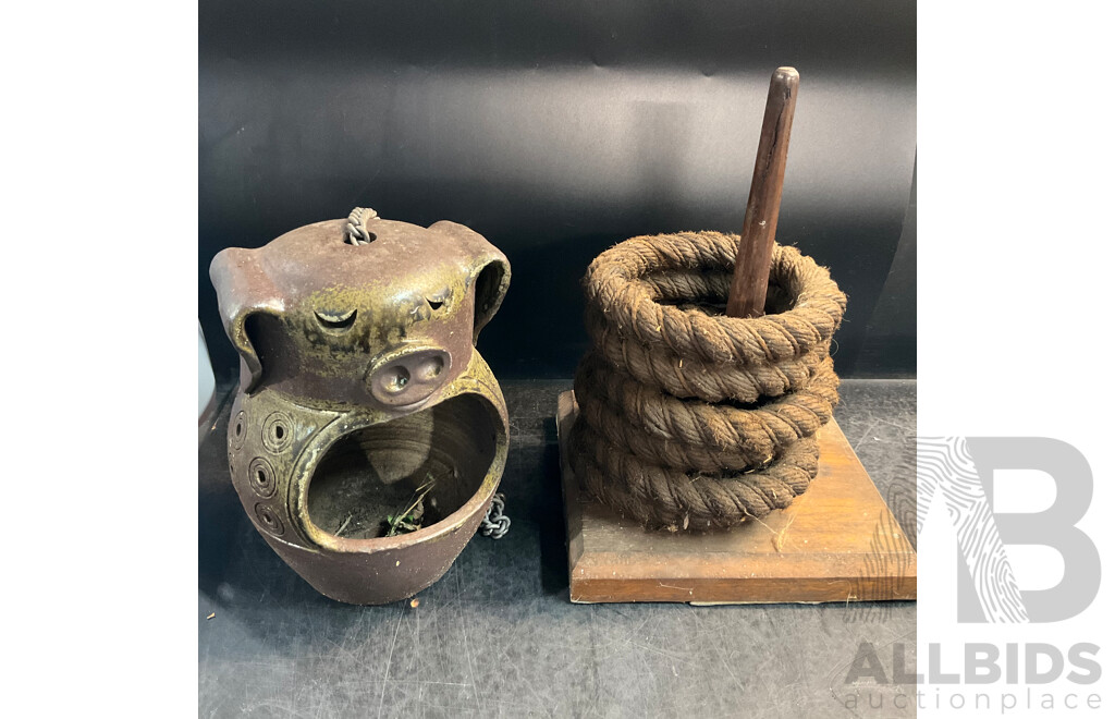 Vintage Quoits Set & Outdoor Piggy Lantern Candle Holder