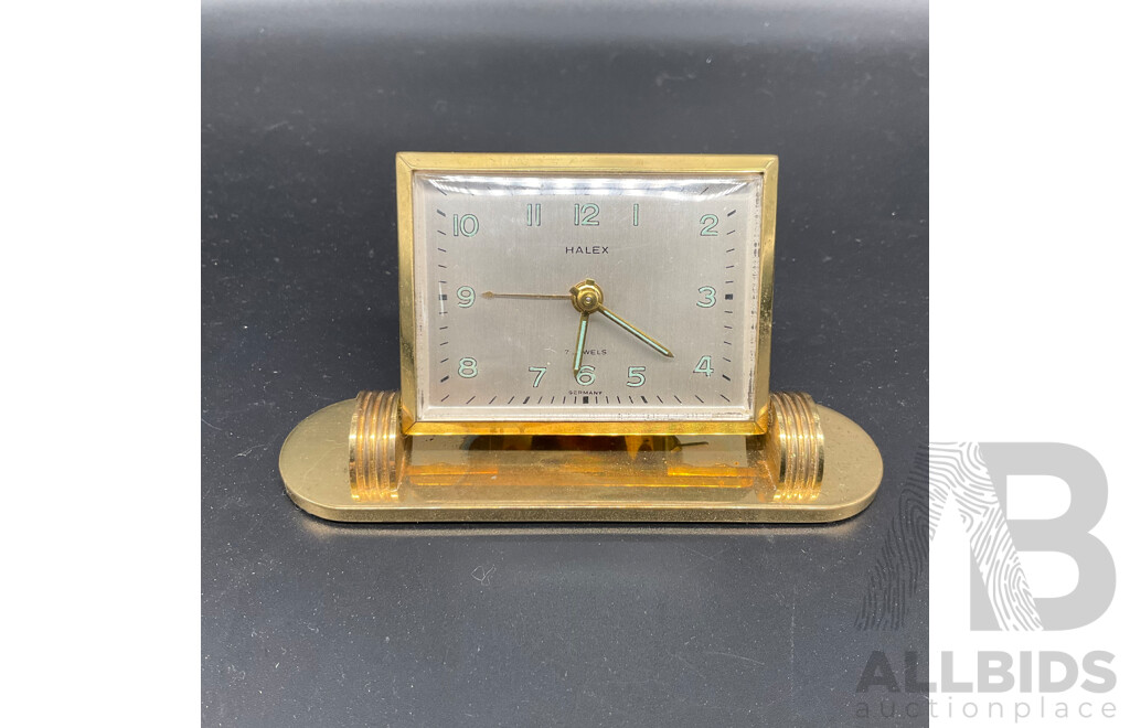 Halex 7Jewels Germany Desk Clock/Alarm