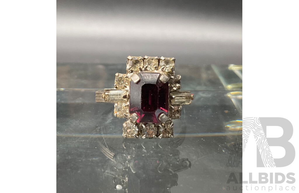 Vintage Ruby- Coloured Centerpiece Custom Ring