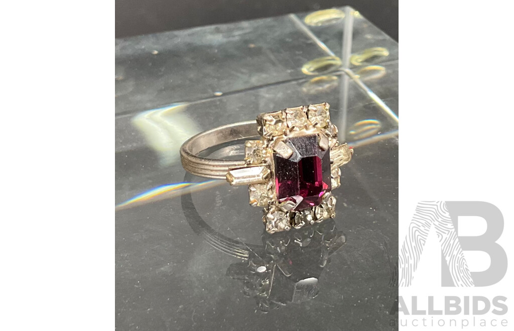 Vintage Ruby- Coloured Centerpiece Custom Ring