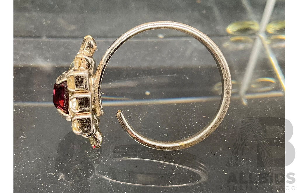 Vintage Ruby- Coloured Centerpiece Custom Ring