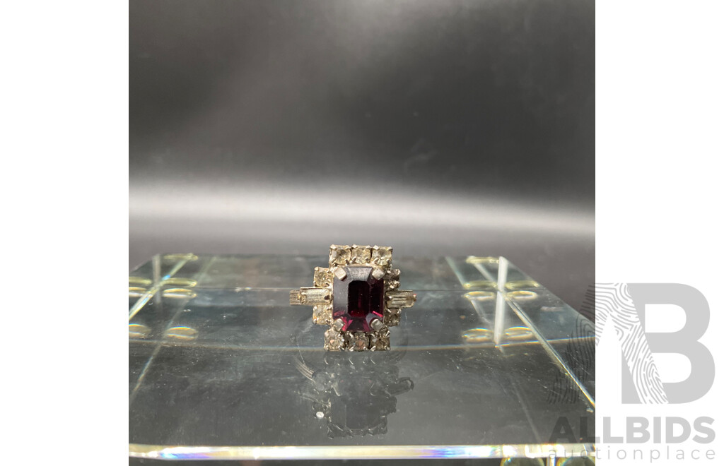 Vintage Ruby- Coloured Centerpiece Custom Ring