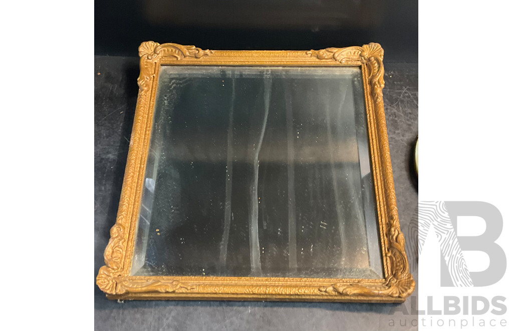 Vintage Golden Wood Frame Mirror & Shells Shape Mirror