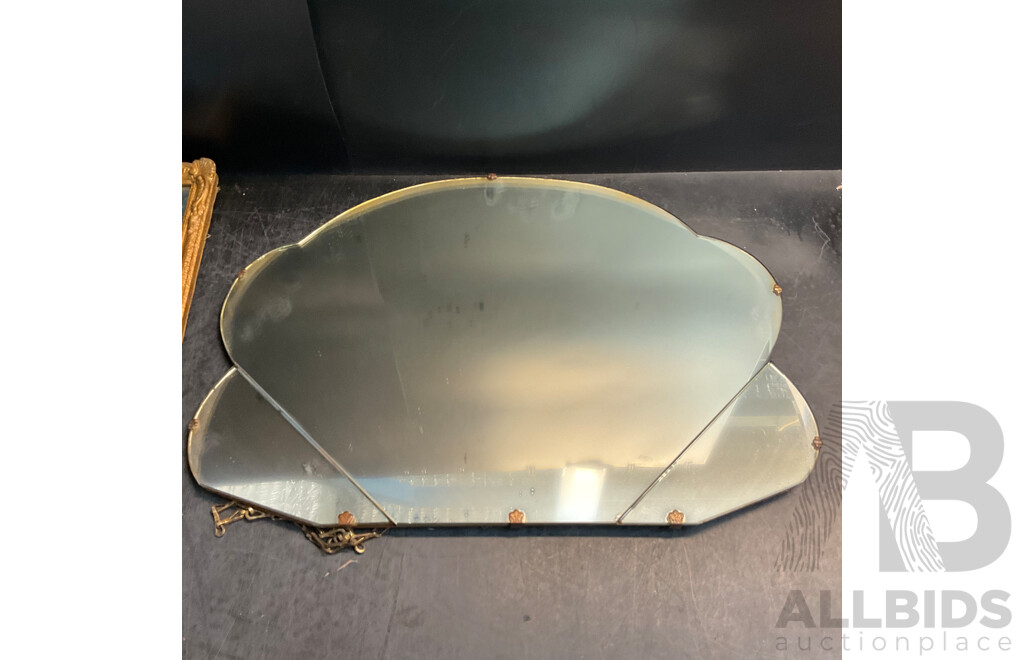 Vintage Golden Wood Frame Mirror & Shells Shape Mirror