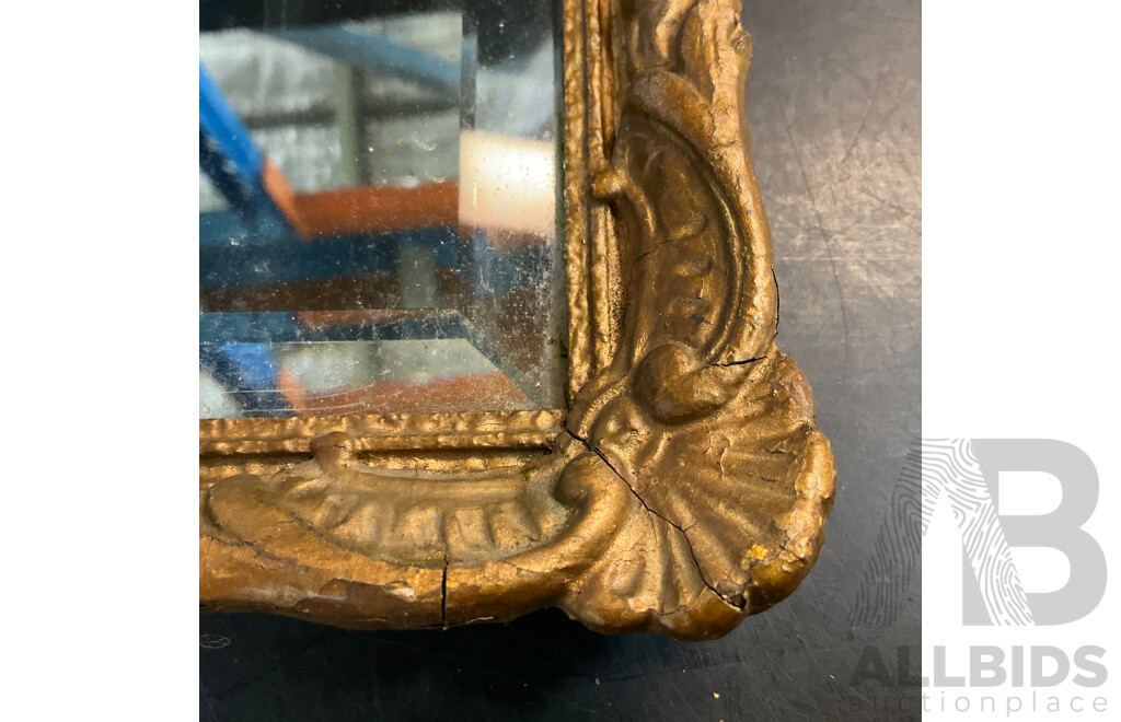 Vintage Golden Wood Frame Mirror & Shells Shape Mirror