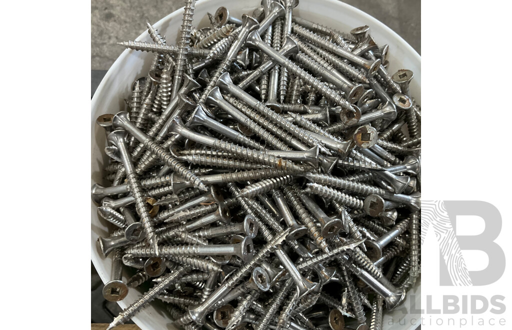 Assorted Vintage Hand Tools & Bucket of Screws