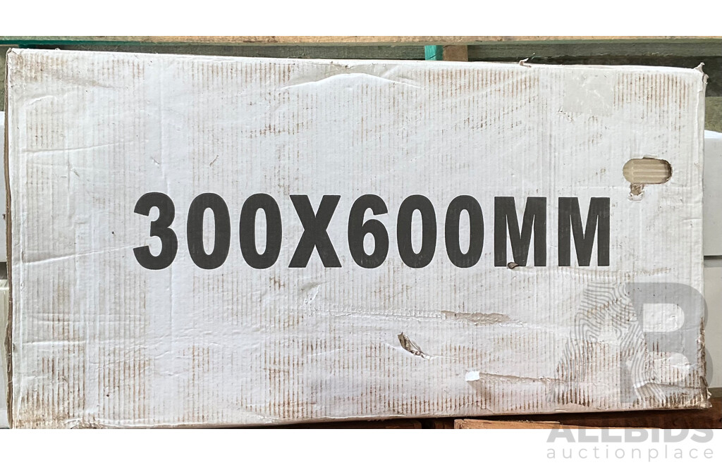 9 X Wooden Crates & 1 Box of 300 X 600 Mm White Tiles & 4 Boxes Porcelain Stoneware