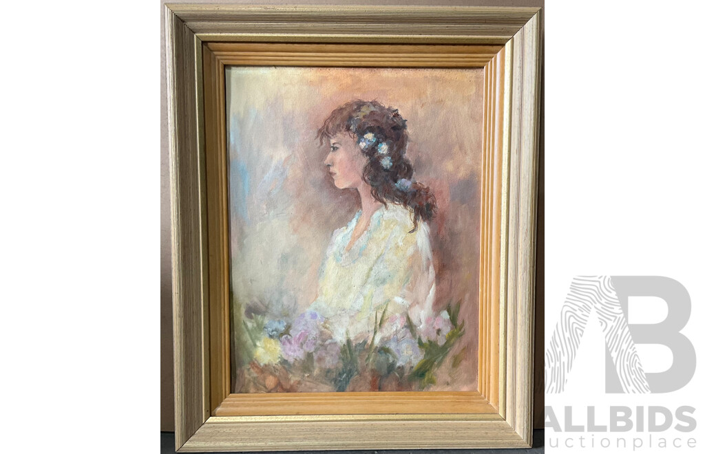 Assorted Portrait / Human Figure Painting, Stitching Work, Artwork - Lot of 6