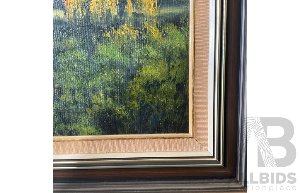 Vintage Landscape Mountains, River Painting