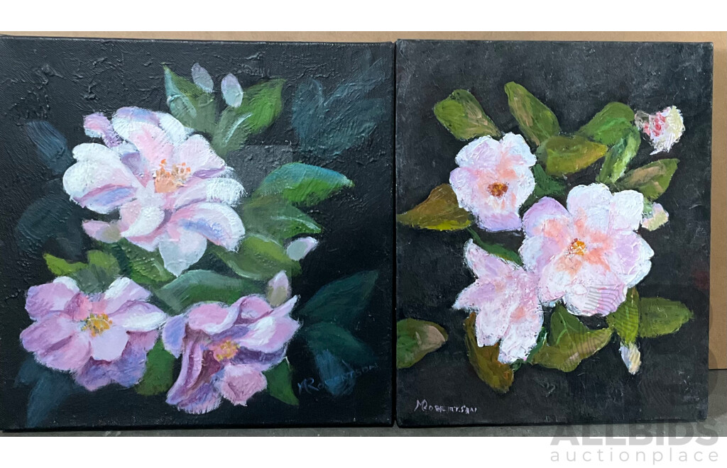 Assorted Floral Painting by Robertson - Lot of 4