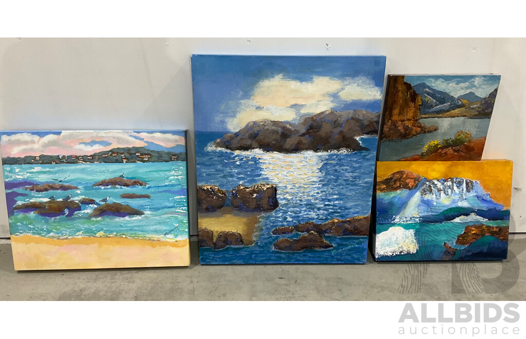 Marilyn Robertson, Coastal - Mixed Media on Board, Canvas and Paper - Lot of 24