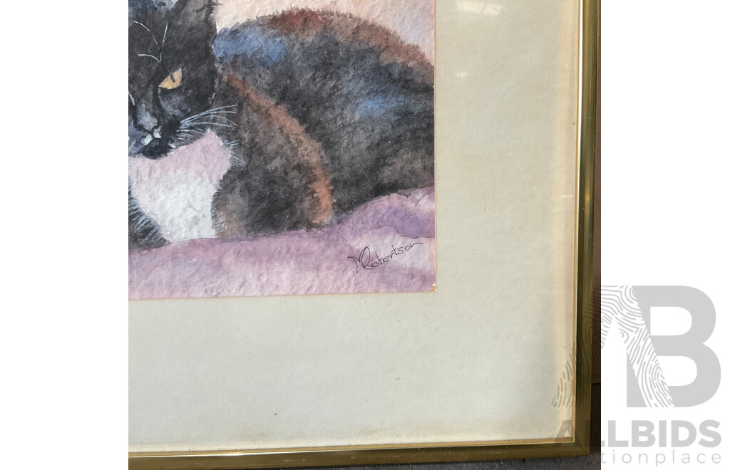 2 X Framed Cat Art Painting