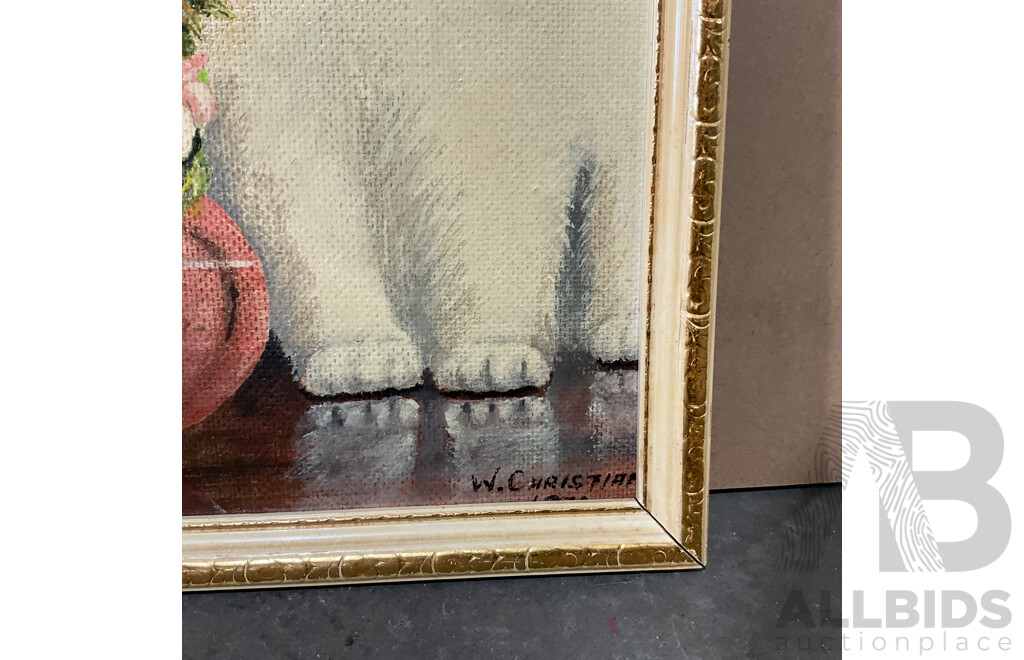 2 X Framed Cat Art Painting