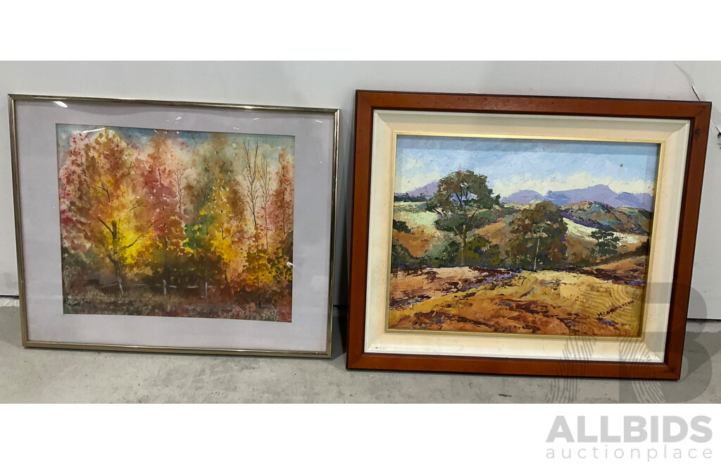 Marilyn Robertson, Landscape - Mixed Media on Board, Canvas and Paper - Lot of 40