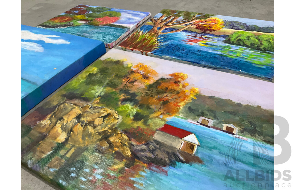 Marilyn Robertson, Landscape - Mixed Media on Board, Canvas and Paper - Lot of 40